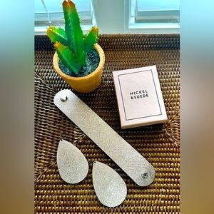 Nickel & Suede Rose Gold Cuff and Large TD